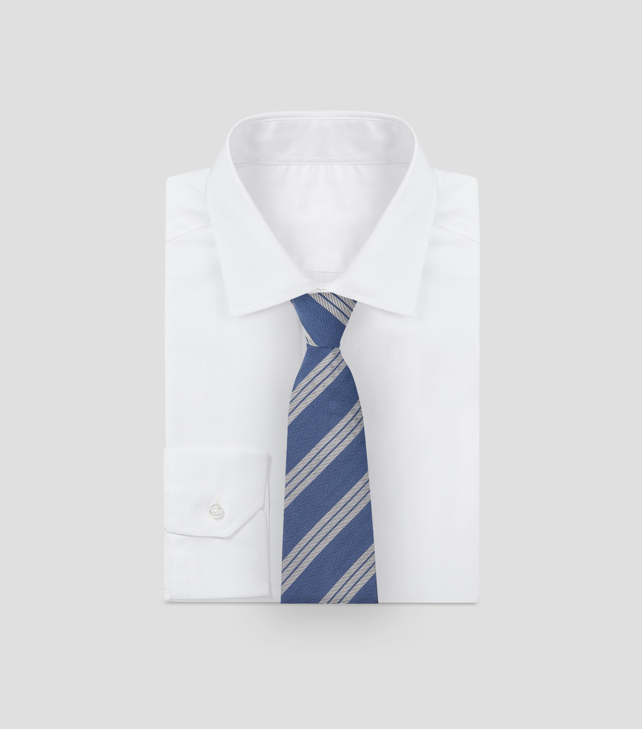 Corbata ancha en seda con rayas